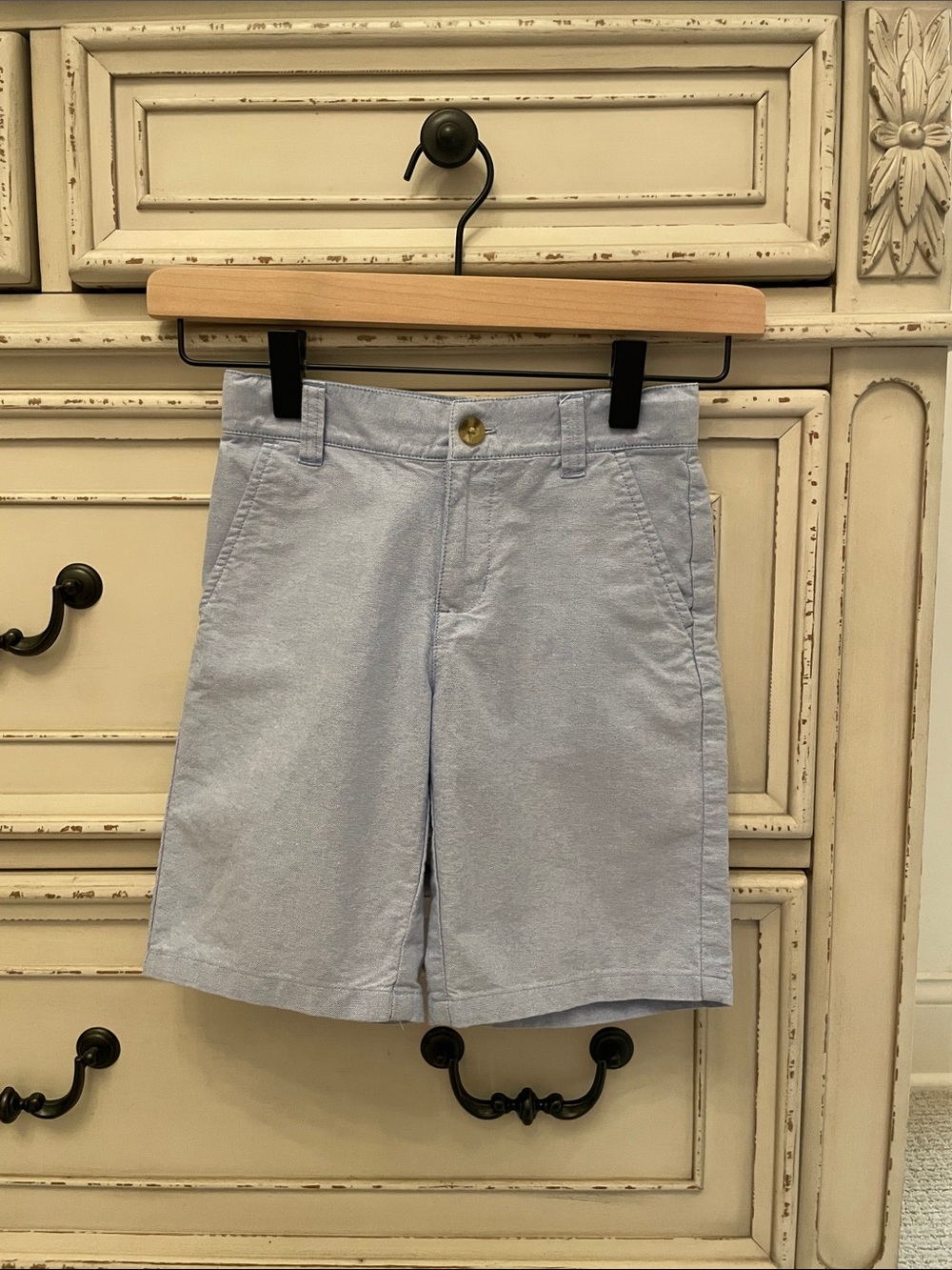 Janie and Jack Pale Blue Boys Flat-Front Shorts